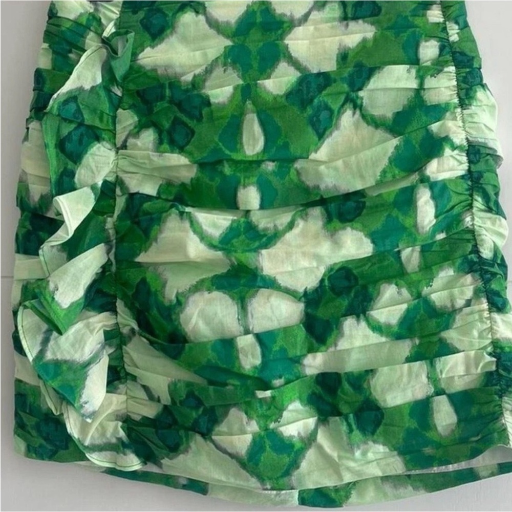 Zara Vibrant Green Patterned Mini Skirt Size Medium NWTS - Picture 6 of 8